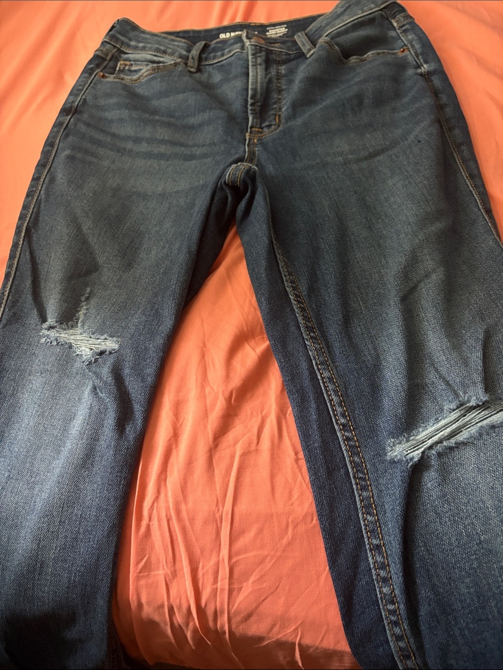 Old Navy Navy Blue Ripped Skinny Jeans